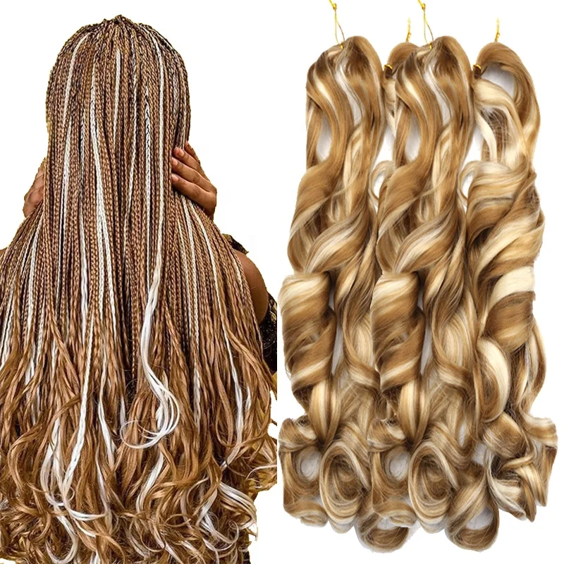 High Quality Water Wave Braiding Hair Deep Loose Wave French Curl Braids Hair Extensions Wave Pony Spiral Curl Crochet Braid