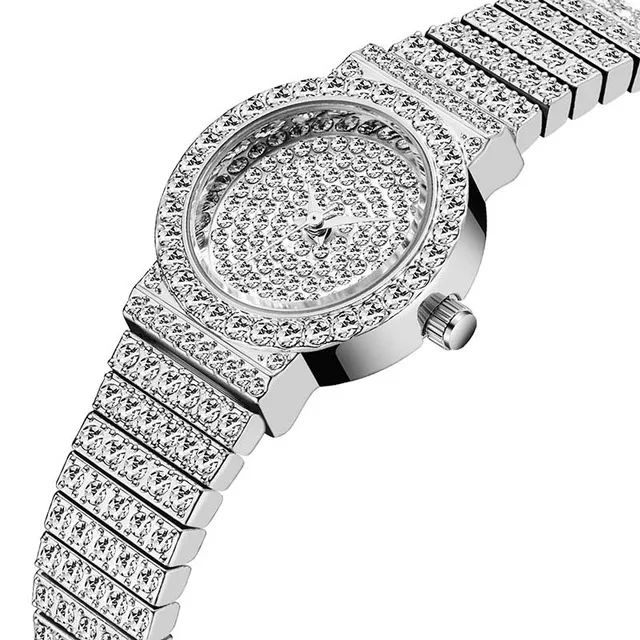 Unique Products Luxury Brand Diamond Watch Women Waterproof Analog 18K Gold Classic Iced Out Watch