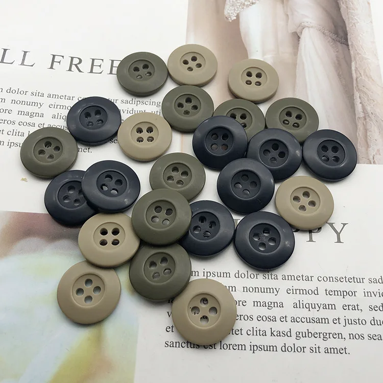 Hot Selling High Quality Sewing 4 Holes Resin Button For Camouflage Clothes