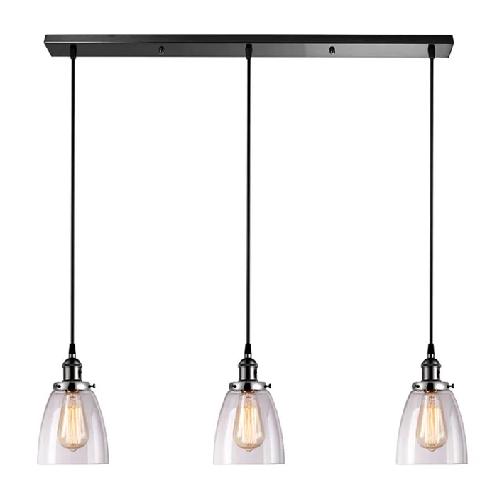 Nordic loft vintage industrial pendent light bar coffee shop glass shade pendant lamp