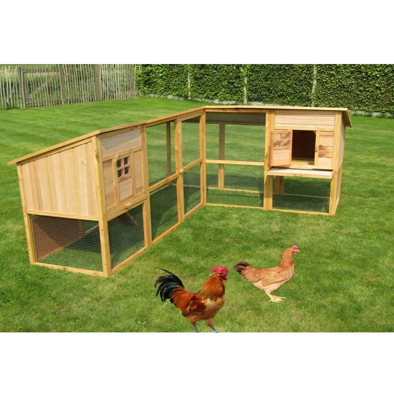 Jaalex Removable Outdoor Waterproof Wooden Large Chicken Coop Hen Houses For 15 Chickens