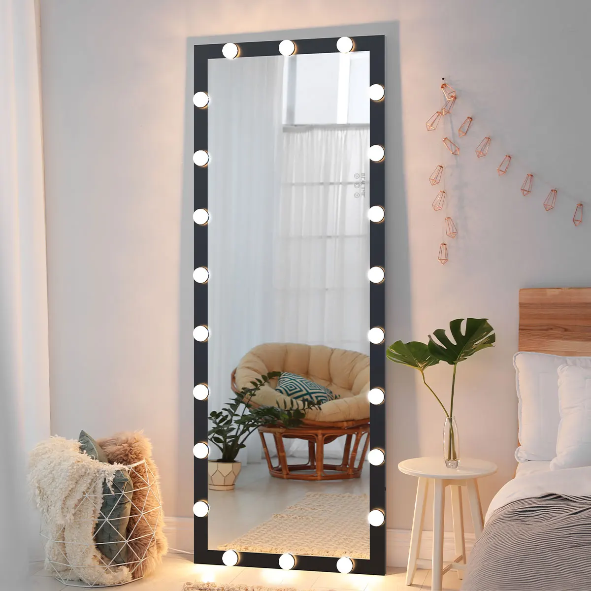 stock in U.S.New design bedroom salon standing Whole body mirror Aluminium dressing Full length mirror with lights