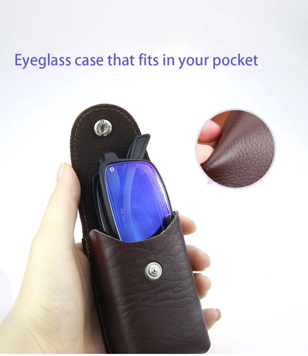 Portable foldable presbyopic glasses with degree, anti-blue light blocking pocket reading glasses