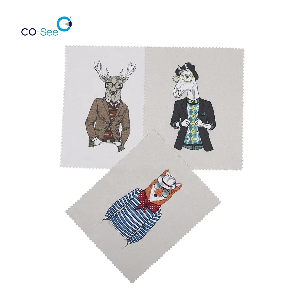 Custom Printed Design Microfiber Sunglass Glasses Cleaning Cloth Lens Cleaner