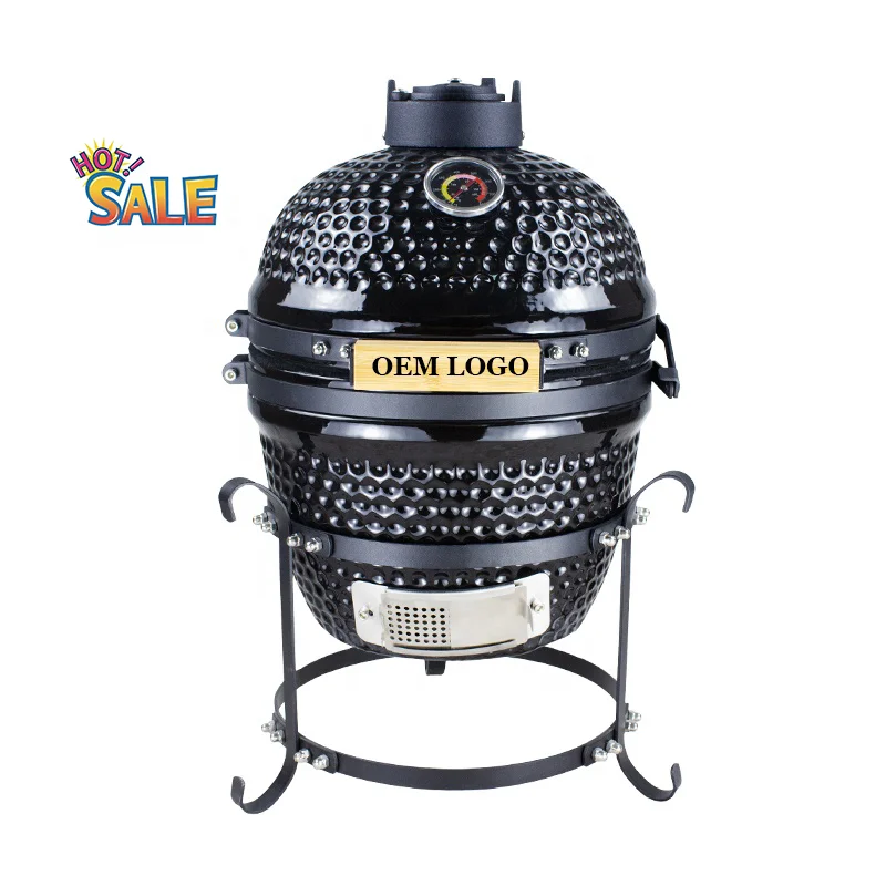 SEB KAMADO / STEEL EGG BBQ Mini  Black Kamado  Ceramic Kamado Grill / 13 Inch Mini Charcoal Smokers