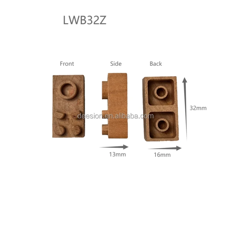 Solid wood building block supplement set of 2 DIY toy accessories educational toy solid match legoo 2 X 32Z