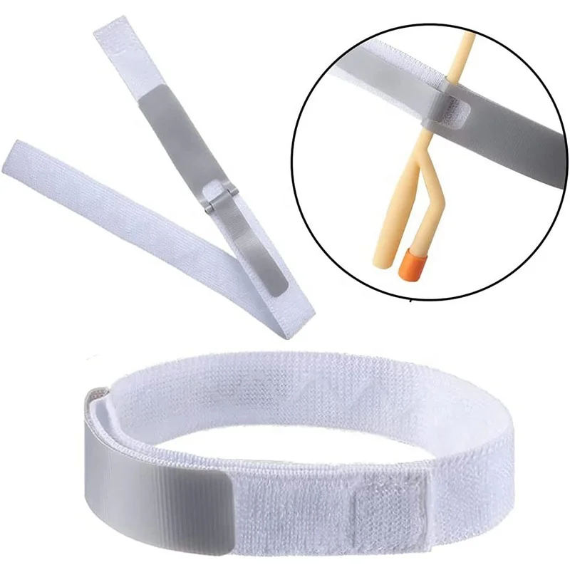 Catheter Stabilization Device Anti Slip Urinary Drainage Tube Holder With Silicone Grips Hook And Loop