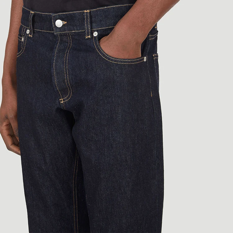 DiZNEW factory wholesale dark indigo mens no wash Japanese selvedge denim jeans