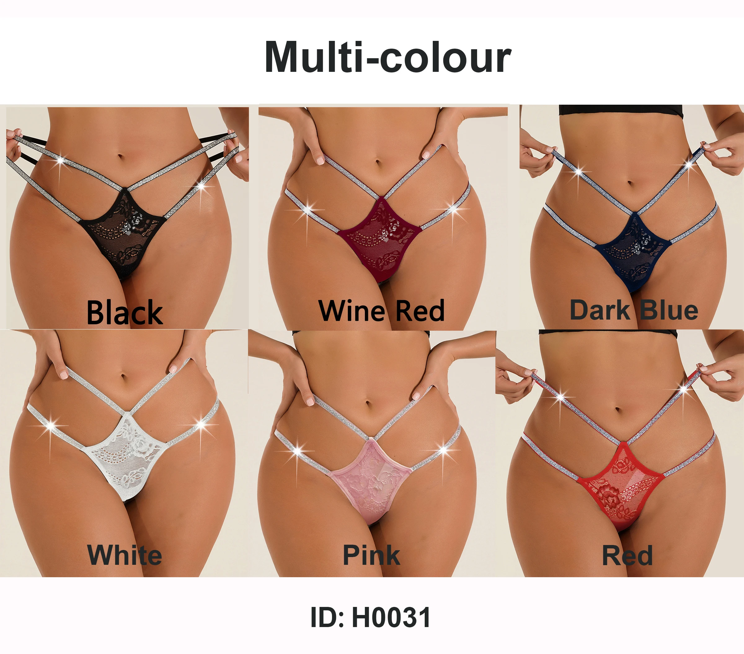 In-Stock Cheap 6 Colors Women G String Thong Panty Lady Hot Sale Black Sexy Soft Hollow Out Lace Flower Thongs Panties