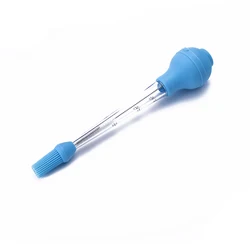 Multifunctional 4 in 1 set BBQ Barbecue marinade injector needles Cleaning Brush silicone long pump turkey baster with brush