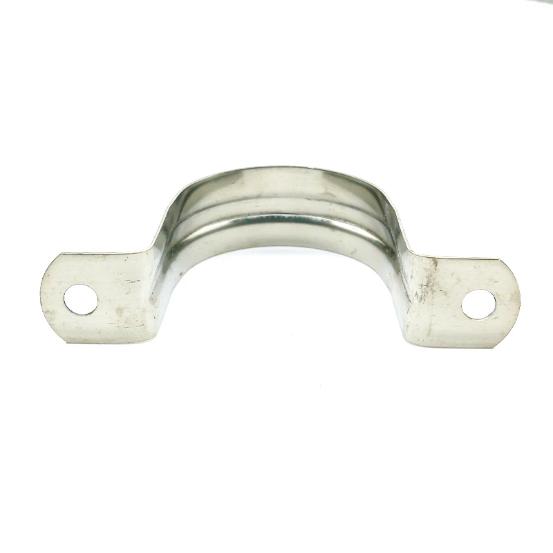 2 Hole 304 Stainless Steel Rigid Pipe Strap Saddle Clamp Wire Clamp U-Shaped Tube Pipe Cable Tie Clips