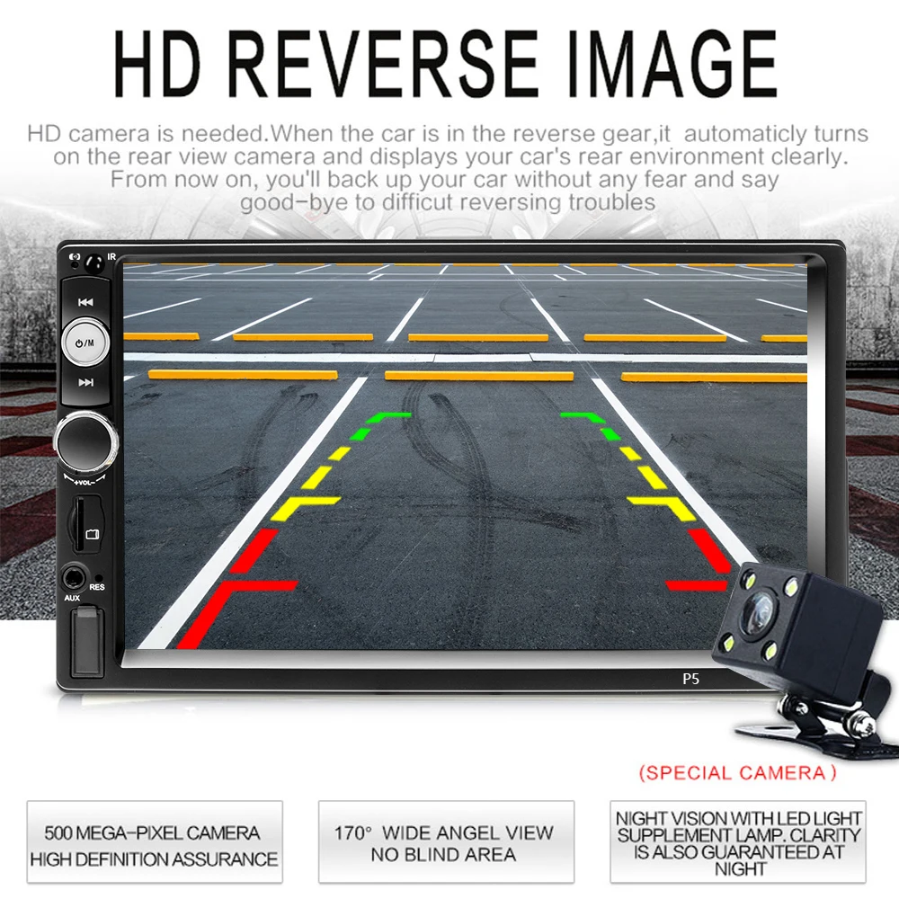 Автомагнитола Podofo 7 дюймов 2 Din BT/USB/FM + 4 ИК камеры заднего вида автомобильный Dvd-плеер