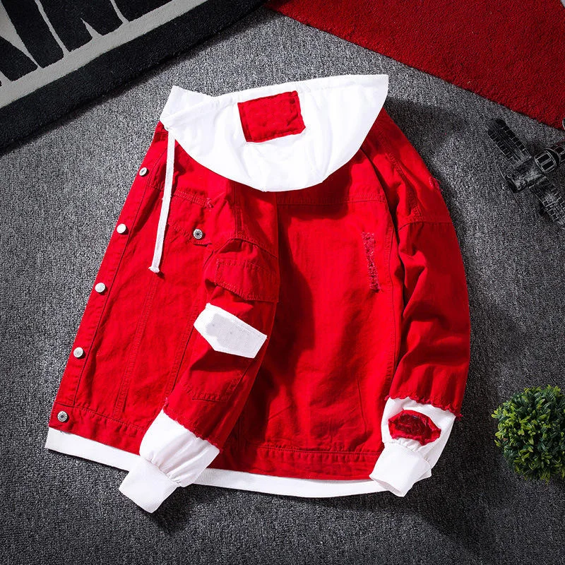 Customized Hooded Mens Jackets Slim Fit Street Trench Casual Sports Hip Hop Bomber Washed Mens Coats