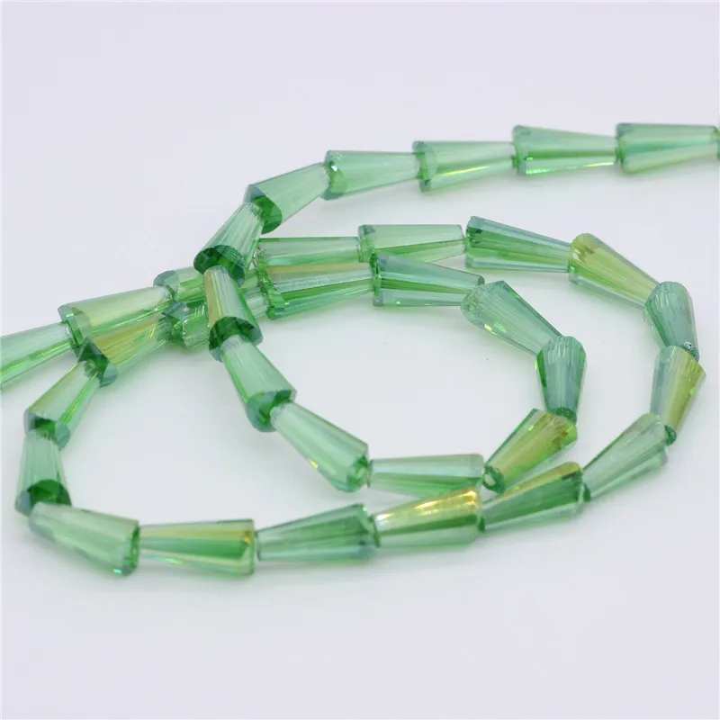Direct Sale Pagoda Shape  Fruit green Crystal Glass Beads For Decorating