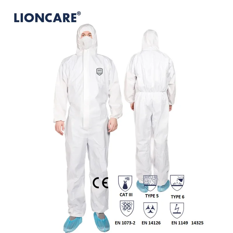 Тип 5/6, одноразовая одежда, защитный микропористый Нетканый Комбинезон, медицинский водонепроницаемый комбинезон