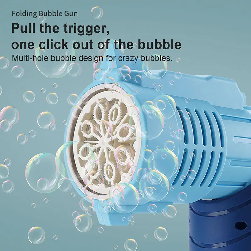 Outdoors Activity Bubble Machine Shooter With Colorful Light Bubble Blower Toys  10 Holes Rifle Bubble Gun For Kids