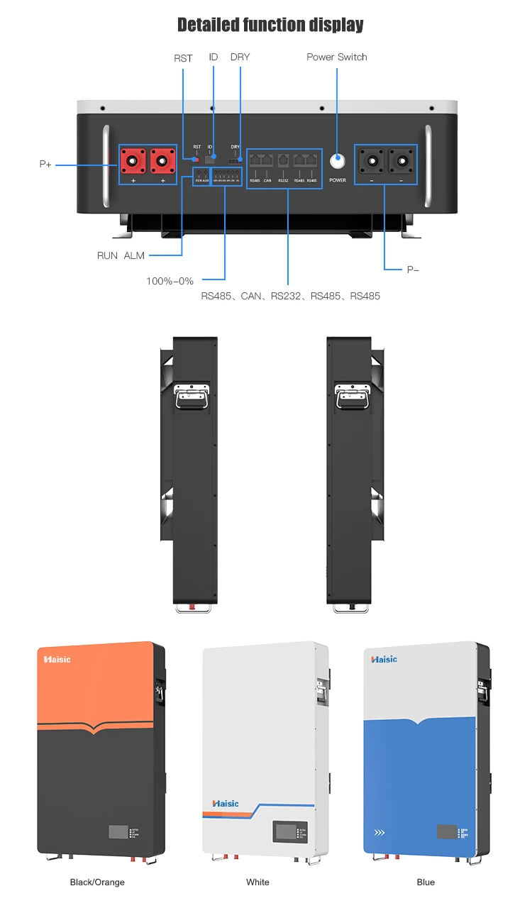 10kWh Wall-Mounted Solar Energy Storage System Lithium 51.2V 48V 200Ah Battery LifePO4 with CAN and RS485 Ports
