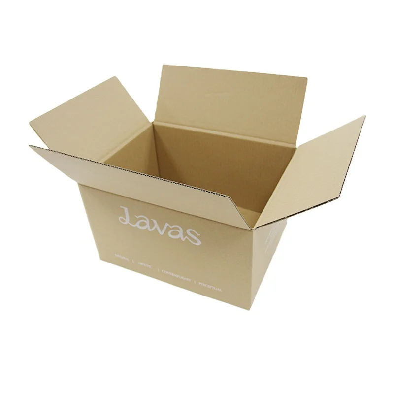 3ply single wall A flute custom corrugated RSC carton boxes with white color logo printing for packaging and shipping