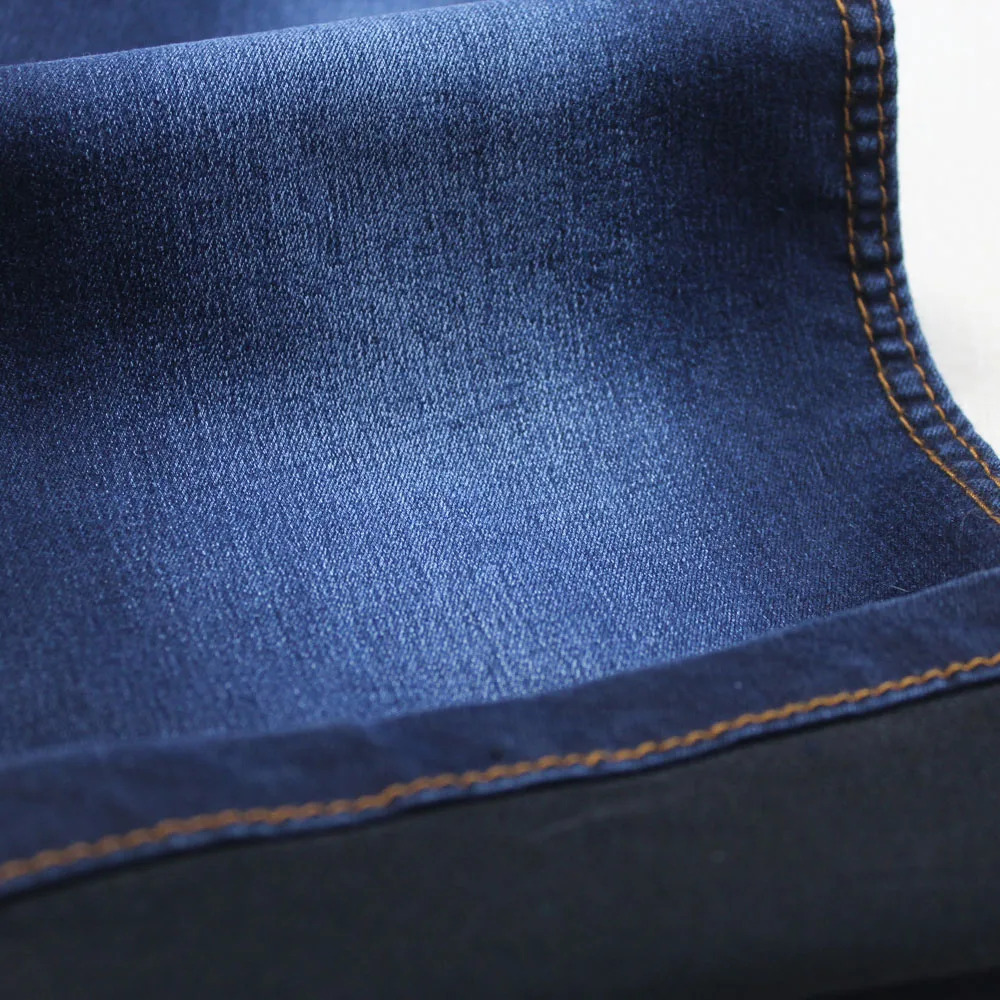 Polyester Spandex School Uniform Fabrics Woven Shirt Uniform Grey Yarn No Slub Fabric Cotton Dyed Denim TWILL 7.3oz Blue 53/54'
