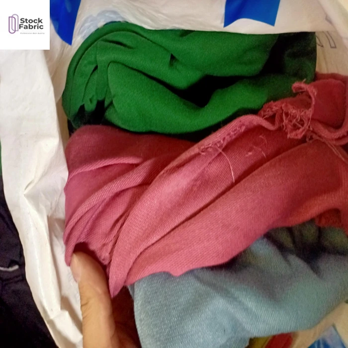 Hot selling knitted CVC french terry batch solid stocklot fabric in Shaoxing textile in China