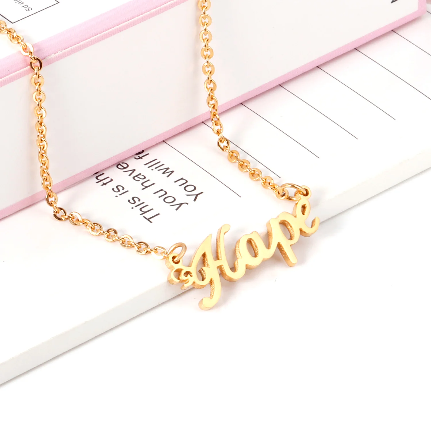 Chain Necklace Personalized Name Necklaces For Women and Men Stainless Steel Chain Custom Letter Necklace For Women Gift
