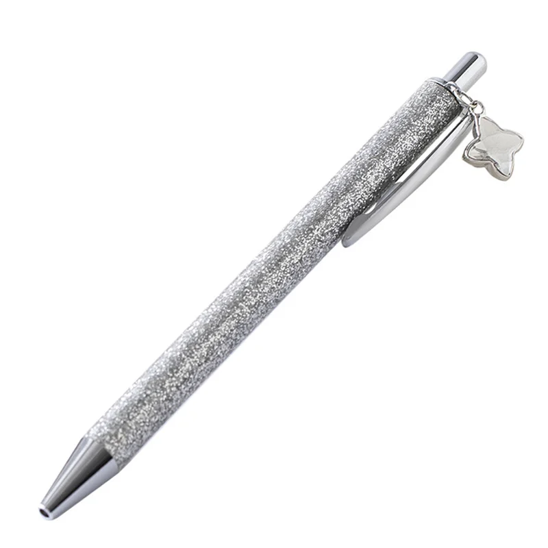 Manufacturers wholesale new metal push creative custom promotional advertising signature glitter logo ballpoint pen