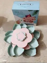 Creative Flower Candy Box Plum Blossom Rotating Fruit Bowl with Mobile Phone Holder Dried Fruit Box