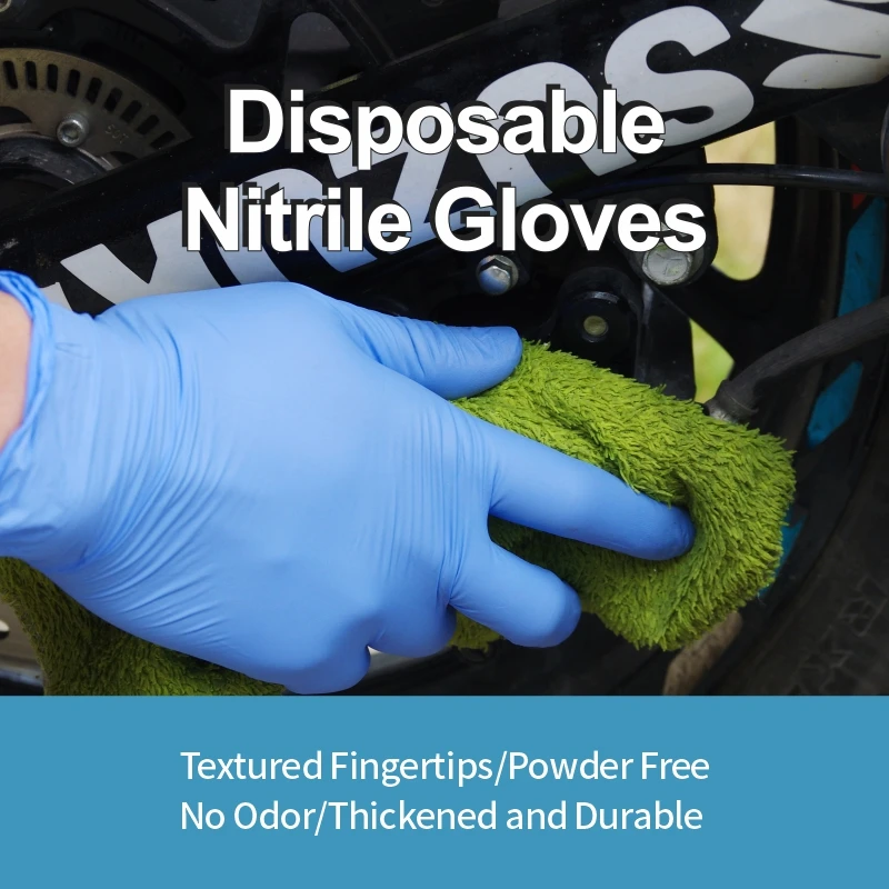Excellent Quality Disposable Nitrile Gloves Blue Free Powder Nitrile 3.5g for Machinery Maintenance Automotive Repair 100pcs Box