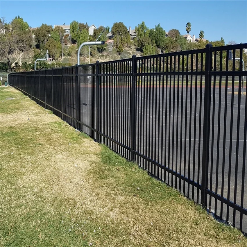 New Supplies commercial wrought iron fencing Outdoor House Backyard Perimeter Garden Black Metal Fence