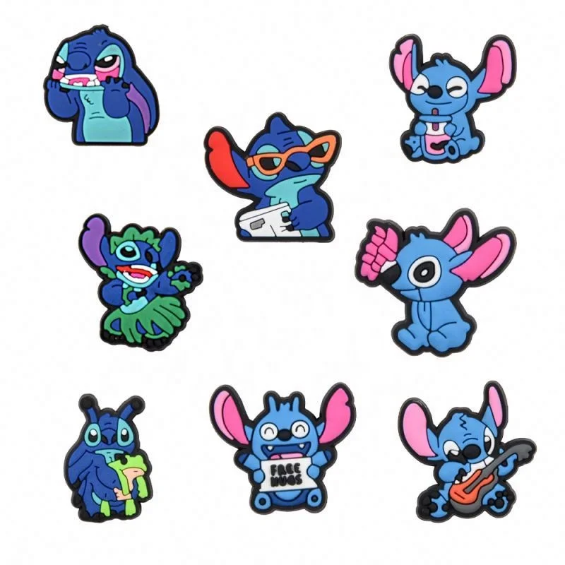 2025  8pcs set New stich Clog Charm Soft PVC Custom Shoe Charm for kid Clog Accessory