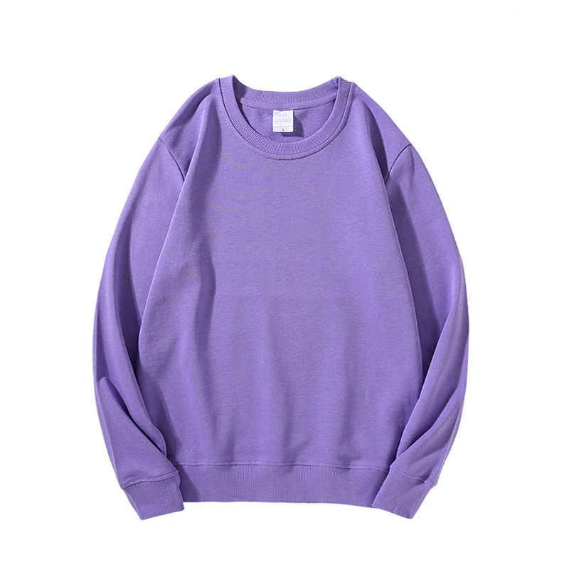 Solid color 380 grams plus velvet  brand hoodie pure cotton round collar logo