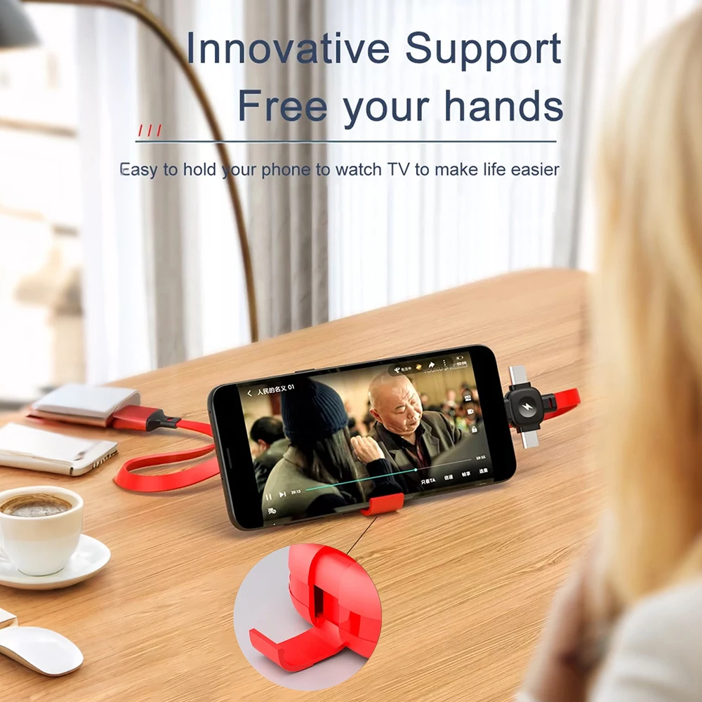 2025 Upgraded Multi Charging Cable 3 in 1 Retractable with Type C/Micro/USB/L Fast Charger Cord for Phone For Gift Custom