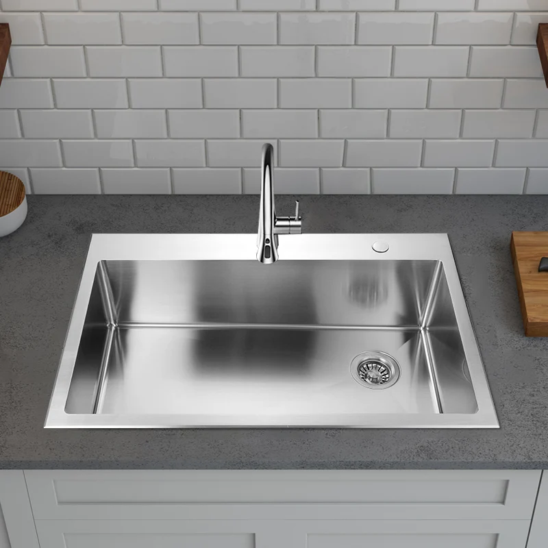 Customized Single Double Bowl 304 Stainless Steel Handmade Kitchen Sinks For Apartment Hotel