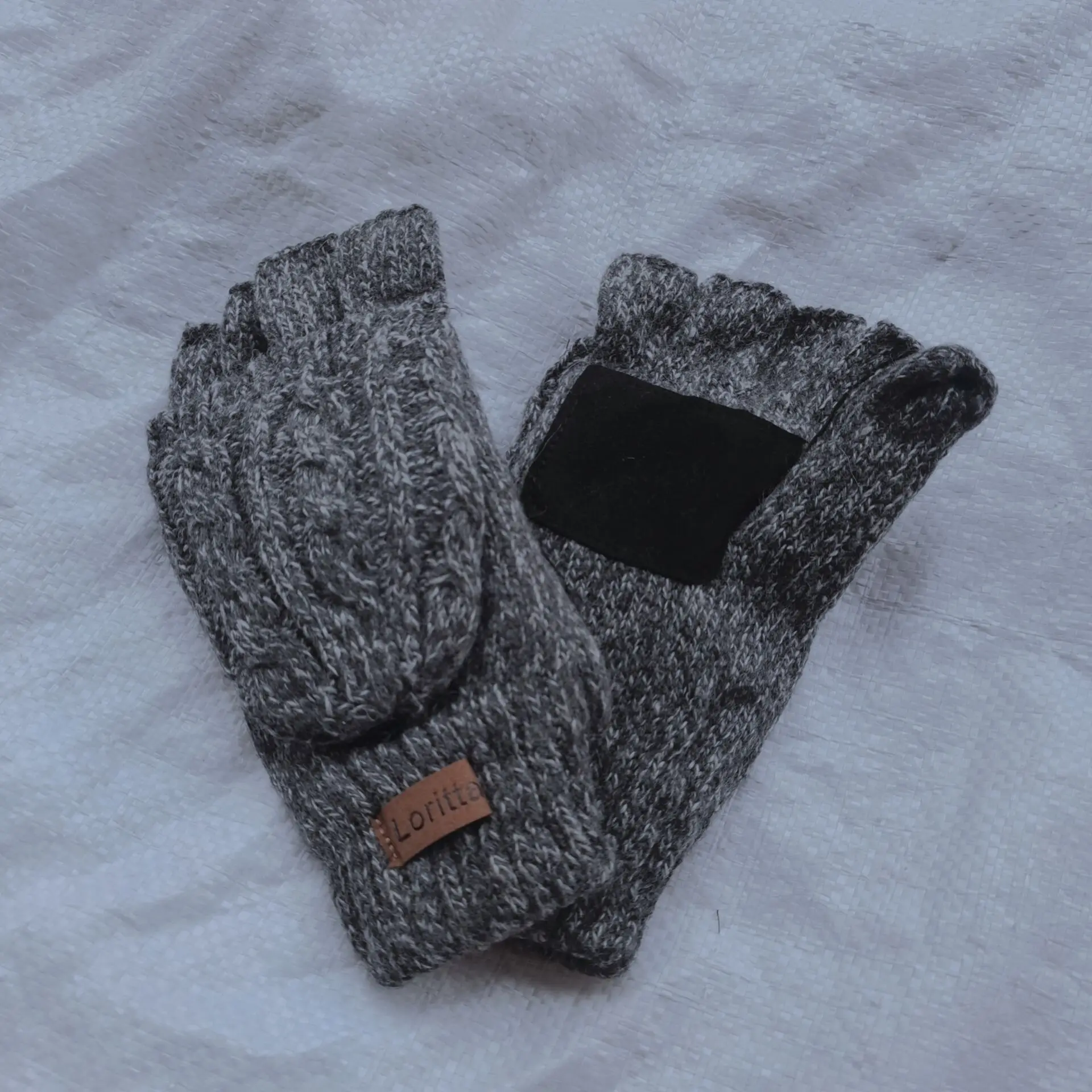 Зимние вязаные перчатки-трансформеры без пальцев шерстяные варежки перчатки теплые для женщин и мужчин