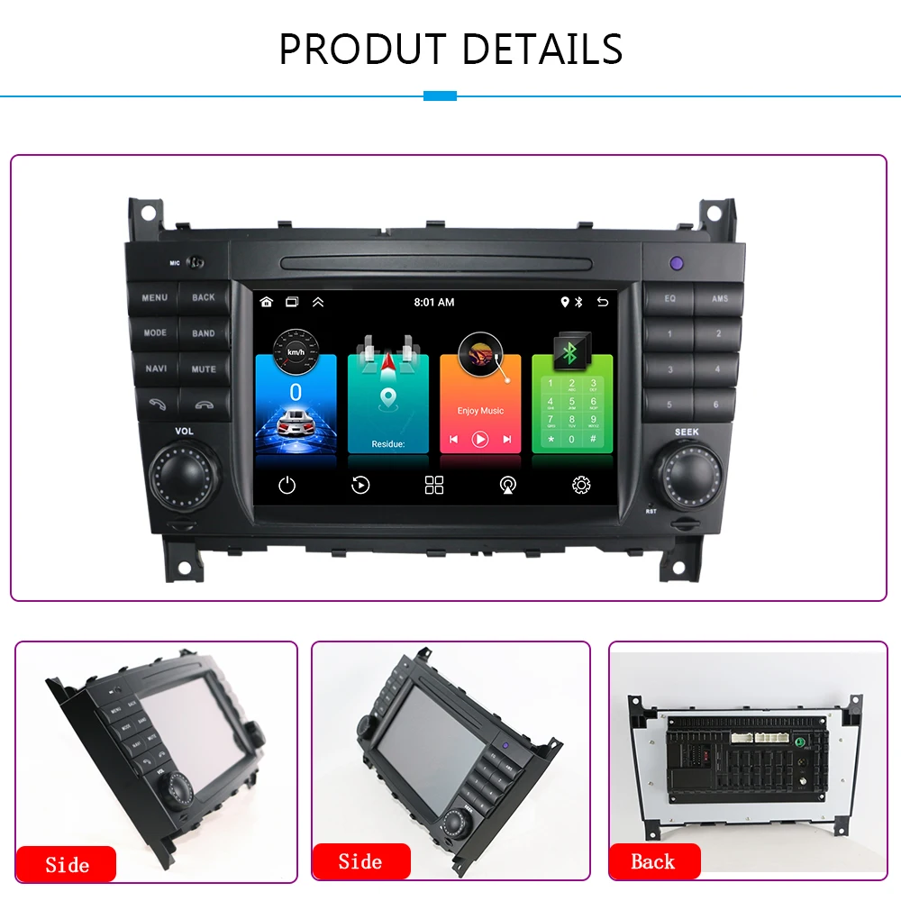 LELV 2 Din Android 12 Car Multimedia Player For W203 Mercedes Benz Vito W639 W168 Vaneoclk W209 W210 M/ml Radio Stereo Audio