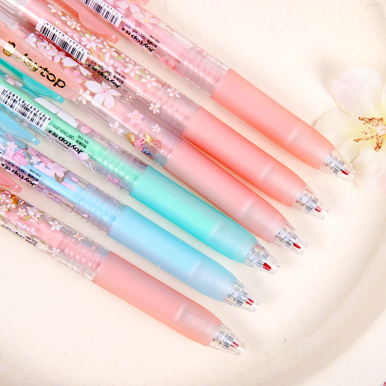 Joytop 3164 Wholesale Plastic Sakura Rack Suits Customized Retractable 0.5Mm Ballpoint Pen Refill