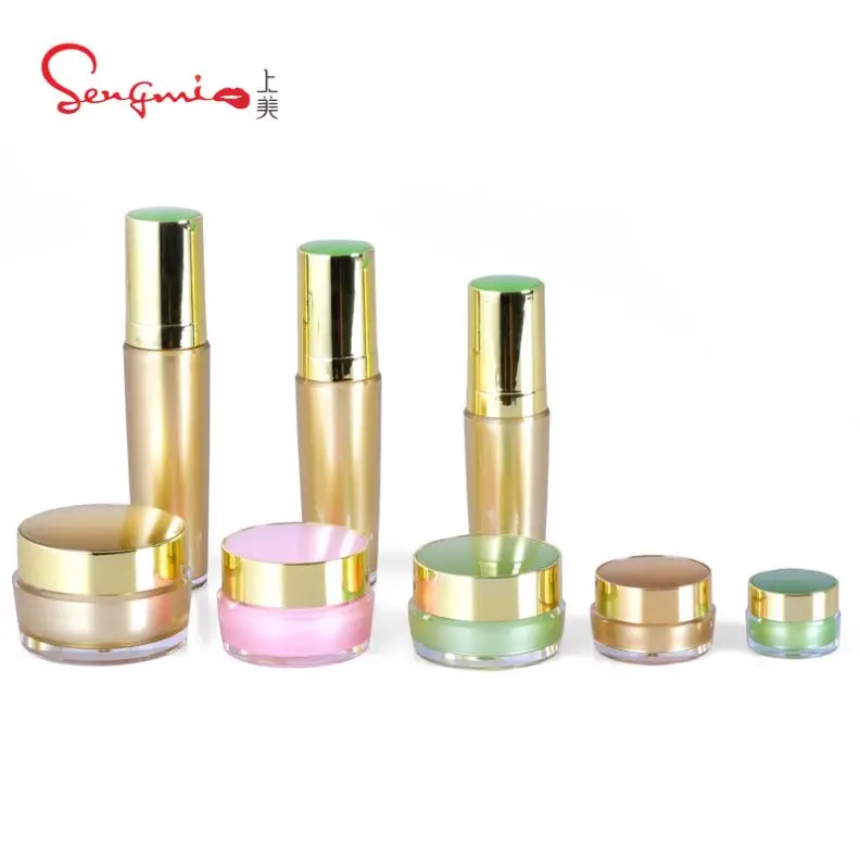 (Jar of 5/10/15/20/25/30/50g)(Bottle of 15/30/50ml) W219 Customized New Acrylic Plastic Cosmetic Jar and Lotion Bottle Set