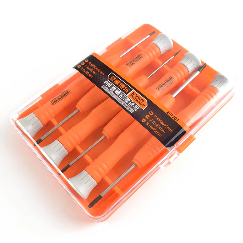 EVERPOWER Hot Sale Free Sample 6 pcs Magnetic screwdriver Set Mini Screwdriver Hand Tool Mobile Phone Repair Tool Kit