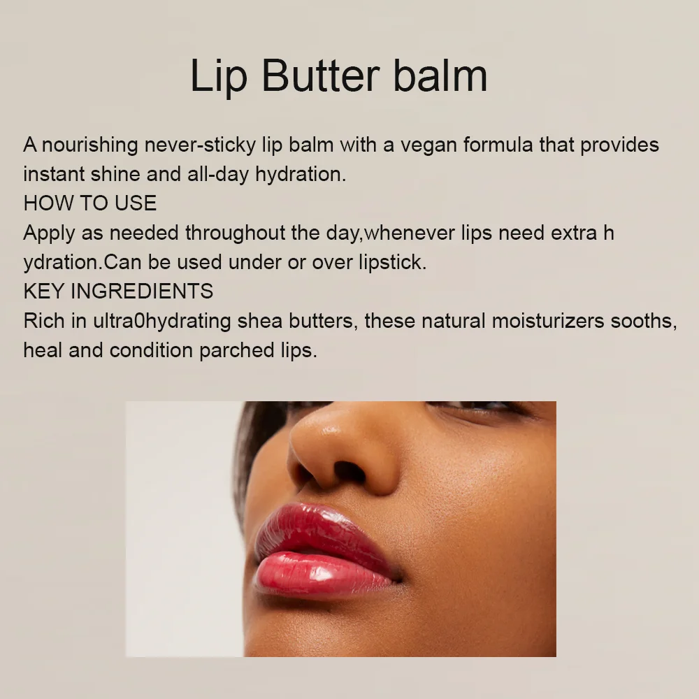 Custom lip balm natural hyaluronic acid shea butter lip balm private label
