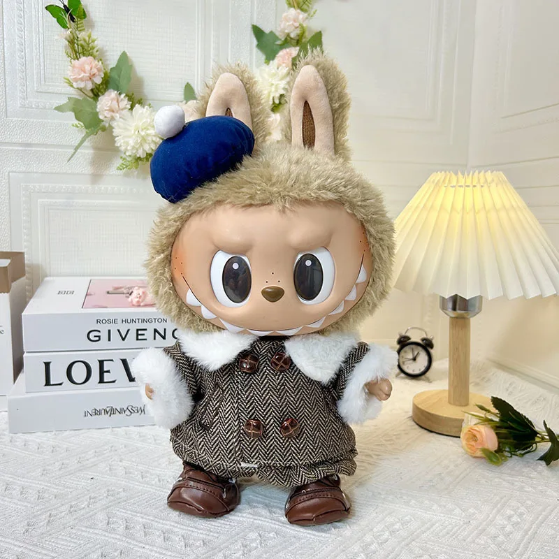 2248 винил плюшевая кукла Labubu размер 38 см милое платье одежда только