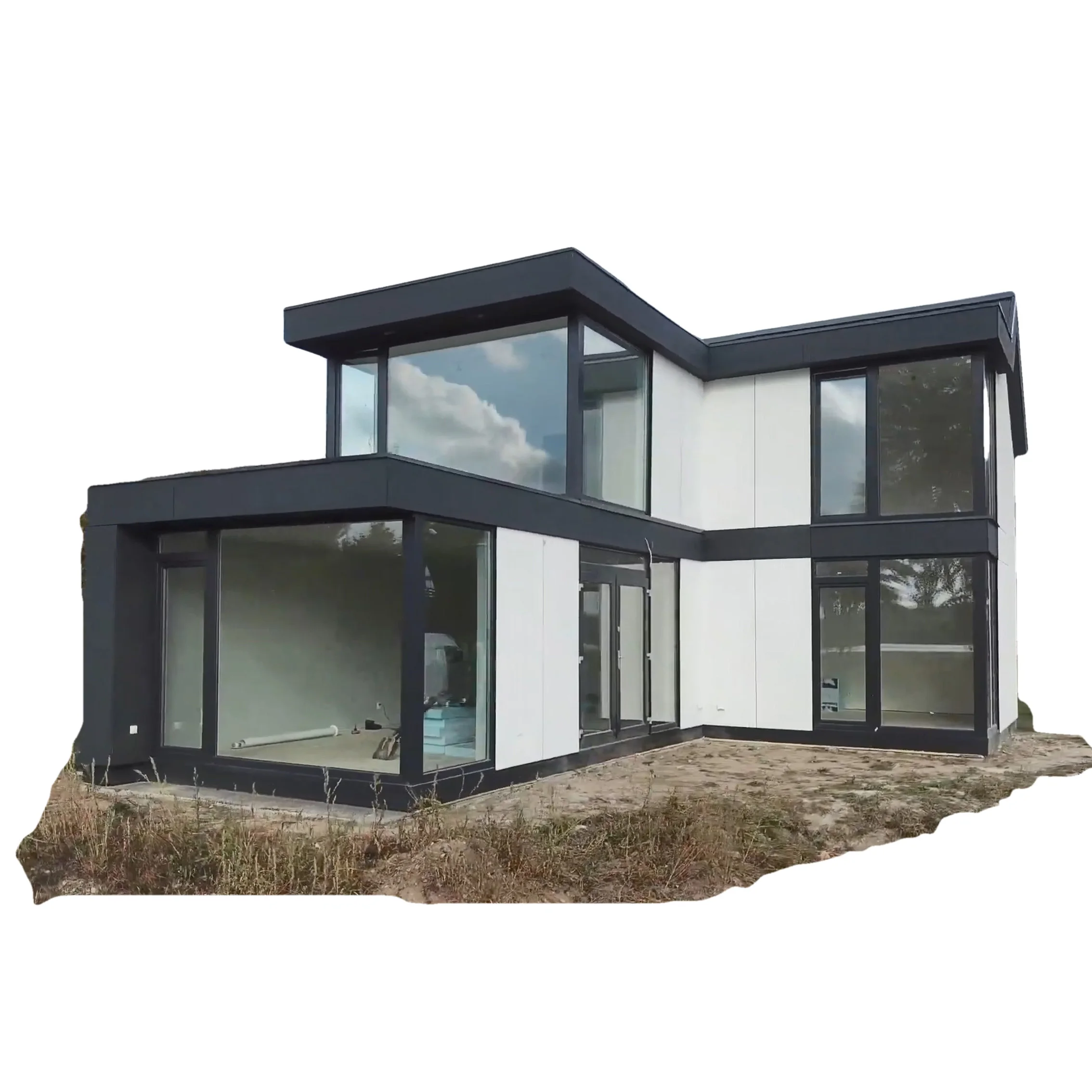 
 Новый дизайн современный модульный сборный дом с плоским корпусом 2-этажное сборный дом с 5 Номера для продажи в филиппины  