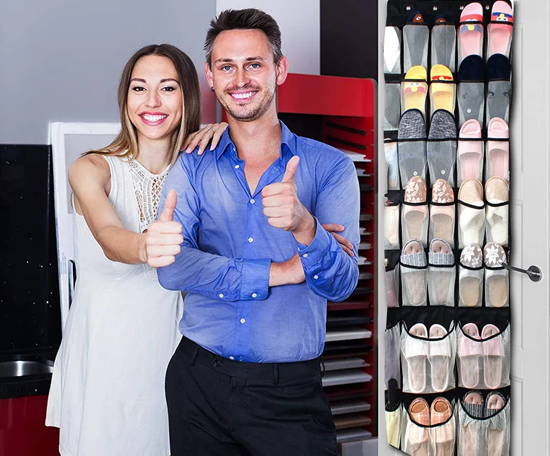 High quality large capacity 31 pockets Black Over the door Shoes Umbrella underwear hanging storage bag organiser organizer