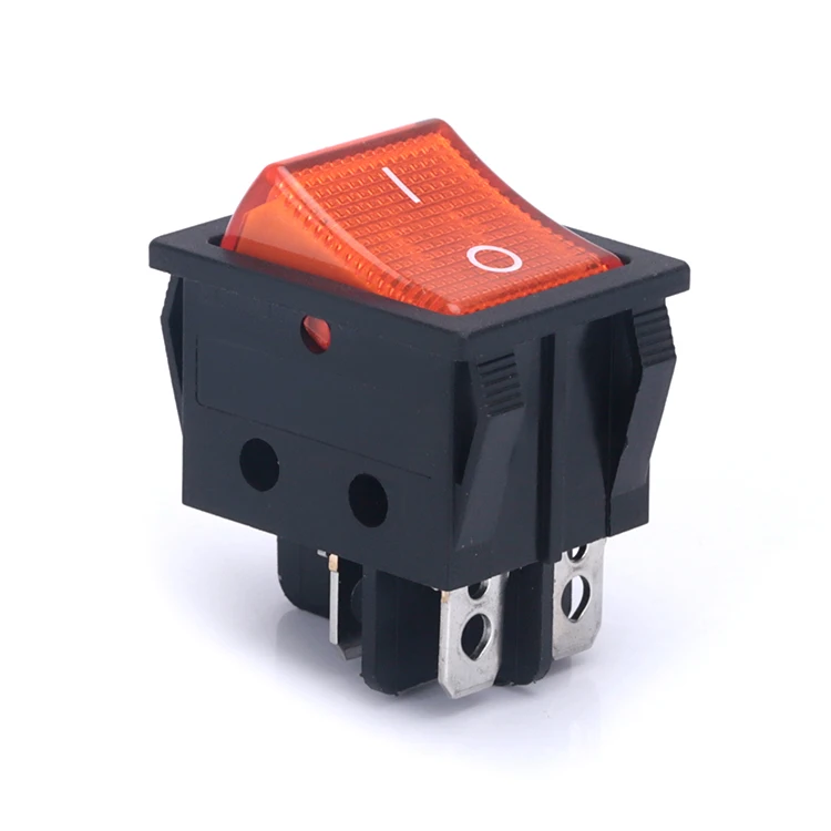 KCD4 4Pin 2Position Carling Boat Switch DPST 220V On Off Rocker Switch with orange LED