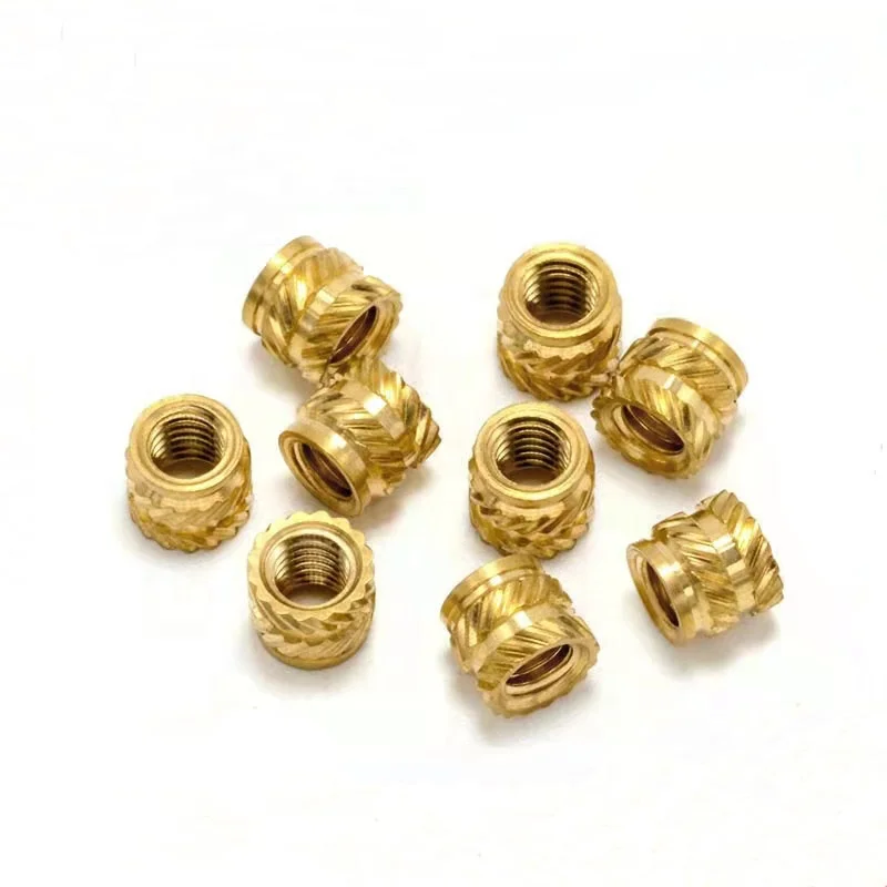 Factory wholesale price M2 M2.5 M3 M4 M5 M6 M8 brass H62 H59 insert knurled nut round metric thread inserts for plastic