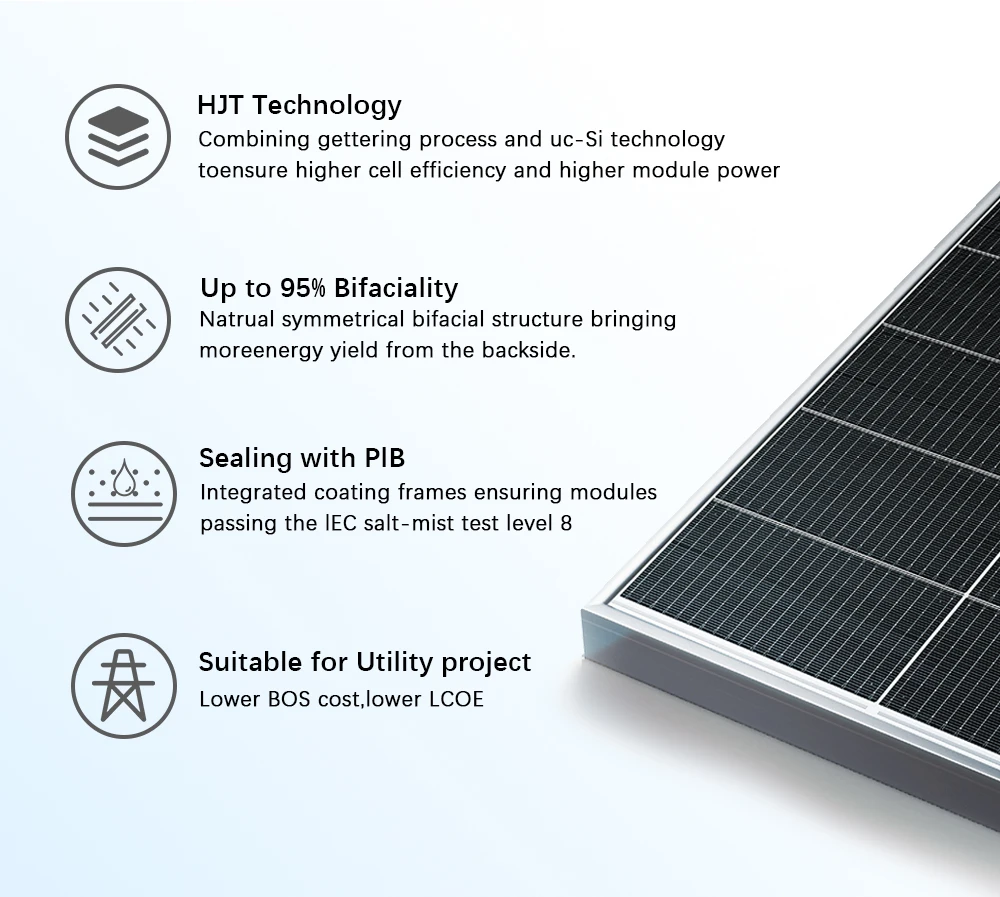 Monocrystalline Silicon 700w 710W 720w HUASUN High Efficiency Solar Panels PV Module N-Type GlassPERC Topcon Half Cell High