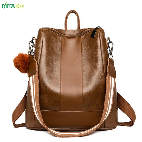 Factory custom women backpack bag waterproof sling bag ladies PU leather backpack
