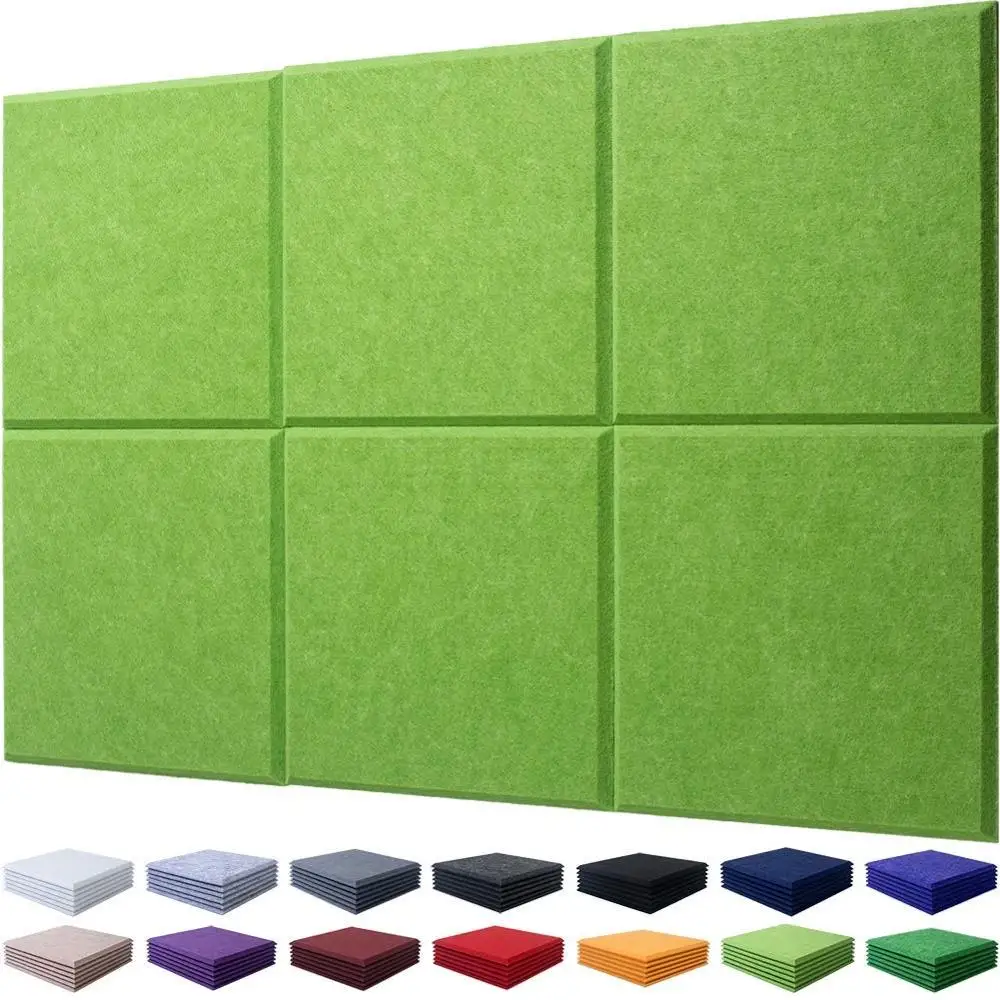 Multiple Colors Beveled Edge Sound Absorber Panels Polyester Sound Proof Padding Acoustic Treatment Panels