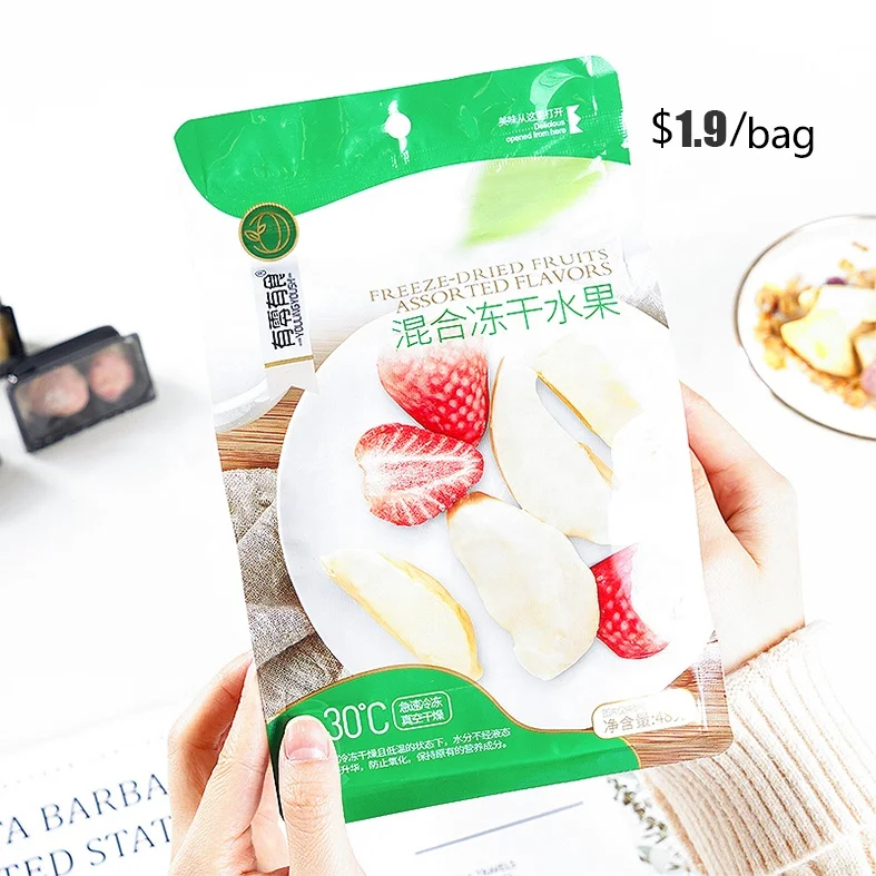 
Snack Slice Shape Natural High Quality Organic Sweet Strawberry Durian Mango Pieapple Slice Freeze Dried Fruit 