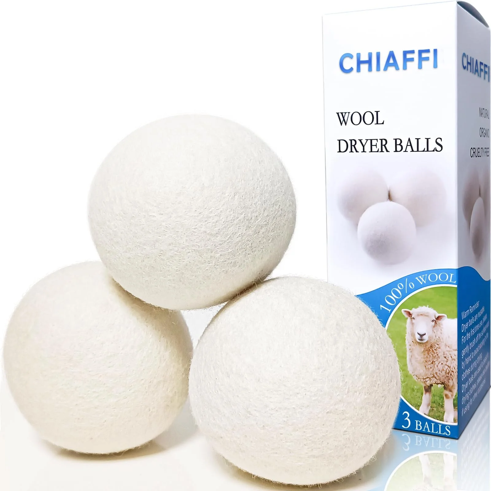 arrivals 2024 trending New zealand wool products xl 7cm wool Dryer Balls 6 pack cotton bag factory wholesale