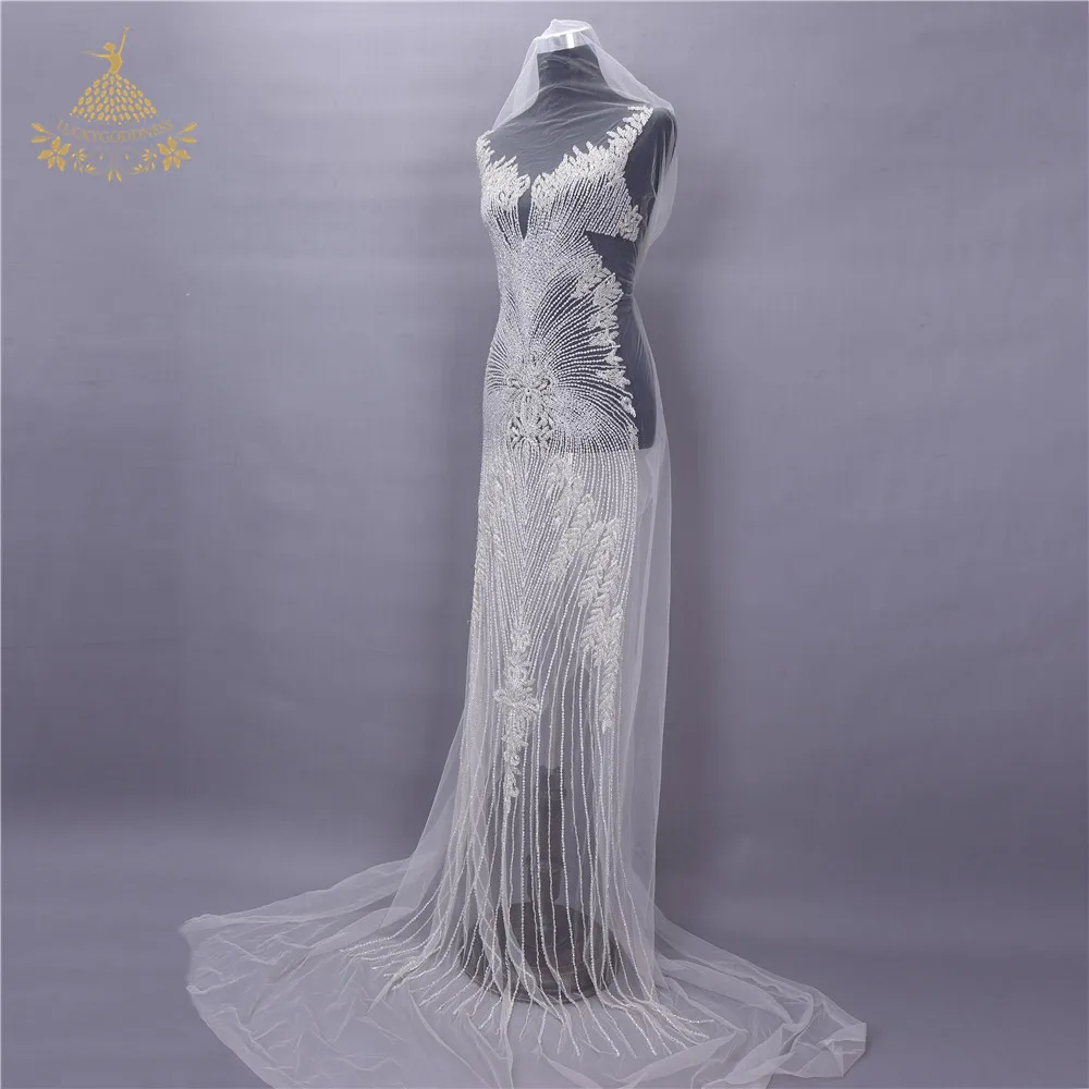 Rhinestone Wedding Large dress bead applique party wedding crystal patches